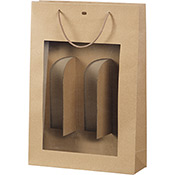 Sac papier kraft 3 bouteilles fenêtre PVC 39 cm