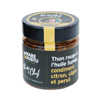 THON ROUGE DE LIGNE à l'huile fumée, condiment citron, câpres et persil Mare&Gustu